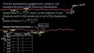 How to Find Sample Mean, Variance, and Standard Deviation of a Frequency Distribution in Excel