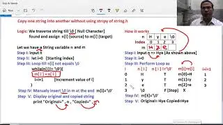 String copy without using strcpy in C | C Programming in Hindi