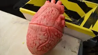 Crushing zombi heart - Shredding halloween gadget - Shredder vs Zombi heart experiment