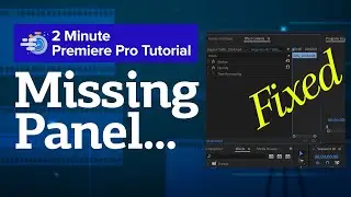Missing Effect Controls Panel and No Toolbar Fix | Premiere Pro CC Tutorial