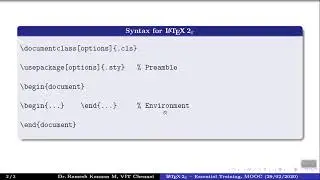 Basic Syntax in LaTeX