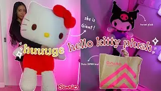 unboxing the biggest hello kitty plush! 🎀 sanrio & daiso haul | Barbie Jasha