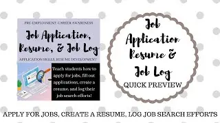 Job Application Resume Job Log Quick Preview