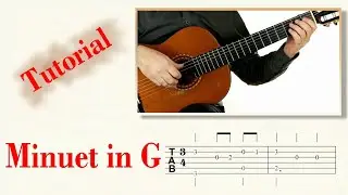 Minuet in G (Bach) - Easy Guitar Tutorial (score & TAB)