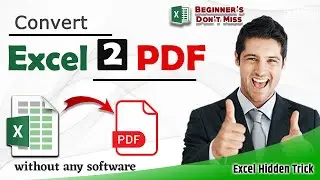 how to convert excel to pdf offline without any software | convert excel to pdf offline