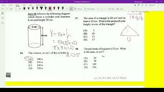 CXC maths January 2017 paper 1 (question 31 to 60) -January multiple choice