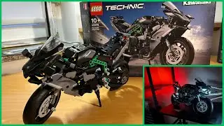 Lego Technic 42170 Motocikl Kawasaki Ninja H2R (speedbuild & review) WITH LIGHTS!!