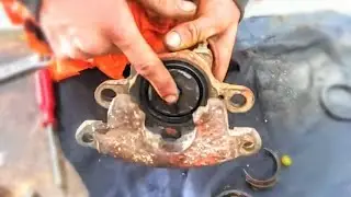 Cadillac Eldorado Rear Disc Brake Caliper retracting & Parking Brake adjustment the simple way