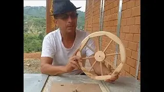 Rueda en madera, wooden wheel, Fotos y medidas en 