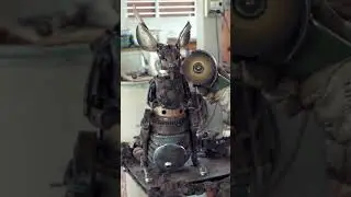 Rabbit metal sculpture.welding scrap into artwork #sculpture #artwork #welder #rabbit #rabbits #art