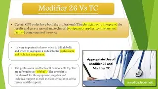 What is difference between 26 and TC Modifier | TC vs 26 Explained with Example| @MedicalTubemade