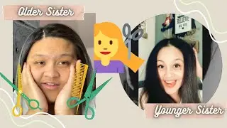 Younger sister cuts older sister's hair!