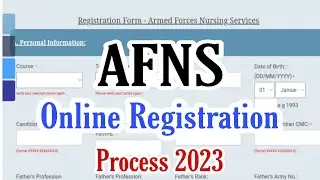 AFNS Online Registration Process 2023 | Pakistan Army AFNS Online Registration Process