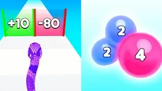 Snake Run Race 3D vs Melty Bubble 2048 / Satisfying All Levels Gameplay 2024...