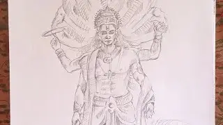 vishnu ji ki Drawing kaise banaye sheshnag ke sath||how to draw vishnu ji||#drawing#vishnu#gods