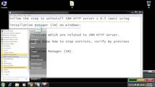 uninstalling IBM HTTP server v8.5 (ihs) using installation manager (im) on windows