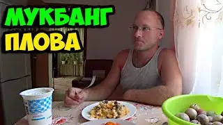 Мукбанг плова (рисовой каши) из козлятины с салатиком | Где лучше жить в городе или деревне в 2022?