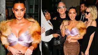 Kim Kardashian sizzles in crop top as she celebrates with Naomi Watts and Sarah Paulson