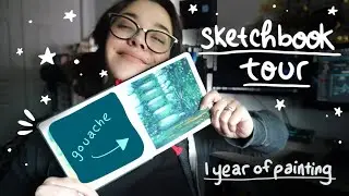 Gouache Sketchbook Tour ✨ one YEAR of gouache paintings!