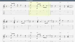 Destiny guitar fingerstyle in tablature