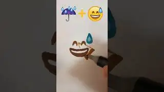 What is it?! ☔️ + 😅 #emojichallenge #easydrawing #shorts #subscribe