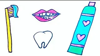 How to draw a toothpaste brush.