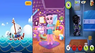 My Talking Hank Islands vs. My Talking Angela 2+ vs. My Talking Tom+ (iOS / Android) Gameplay