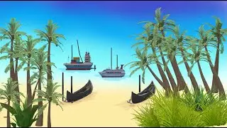 Drawing a Sea Beach Scenery in Microsoft Paint-3D
