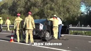 Ongeval tussen auto en vrachtwagen A9 thv Velserbroek