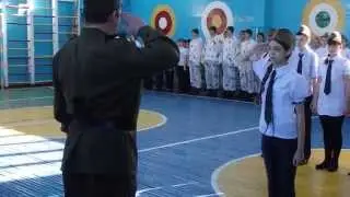 Строевая подготовка детей школы №8