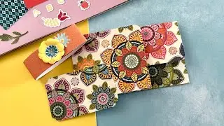 Cash Envelope w/Note Card Insert, Belly Band | Gift | Flat Mail | Ephemera Holder | EASY Paper Fold