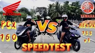 HONDA PCX160 VS YAMAHA AEROX 155 V1 SPEEDTEST | BATTLE OF MAXI- SCOOTERS