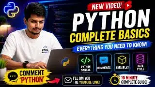 Python Syntax, Comments, Variables & Data Types Explained | Python for Beginners | CodeWithVamshi