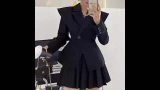 Short Blazer Pleated Skirt Set