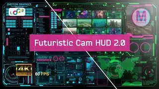 2.0 Futuristic High-Tech City CCTV Cam Hacker HUD Screen Animation | Emotion Graphics | 2023
