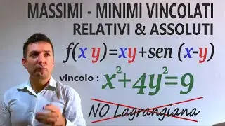 Massimi minimi vincolati assoluti e relativi , senza Lagrangiana.