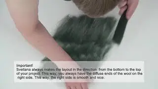 Diagonal layout of wool