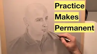 A practice self-portrait to help drawing lessons stick
