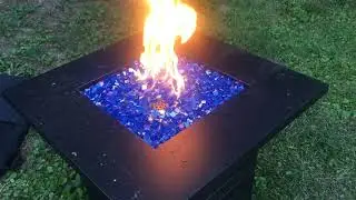 Blue Fire Glass Cubes Premium Tempered Square Glass Beads for Outdoor FirePit Mainstays Gas Fire Pit