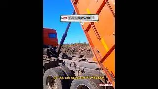 Пень застрял в арке кузова КаМаза. 