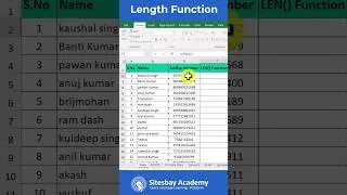 Len() Function in Excel | Length  Function in Excel | Count length in excel #excel