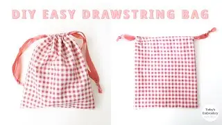 DIY Easy Drawstring Bag How to Sew(2020) + sew very easy + how to sew a drawstring bag in minutes