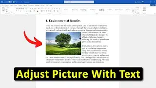 How To Adjust the Picture Along With Text In MS Word | Fit Text Side By Side of an Image in Word