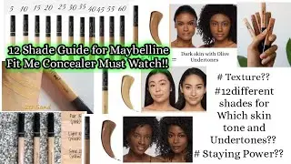 Maybelline Fit Me Concealer 12 Shade Guide/Finder(Updated) ..
Must Watch before buying it Online😯😯