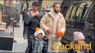 John Legend celebrates his Birthday with Chrissy Teigen and their Family in New York, NY