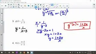 PreCalculus Inverse Functions Lab II