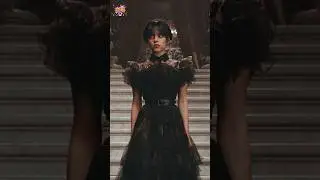 Wednesday Addams in Black Dress with Halloween Filter🖤🎃📸#shorts #jennaortega #wednesdayaddams