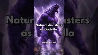 Ai draws Natural Disasters as Godzilla #ai #godzilla #kaiju #aigenerated #shorts