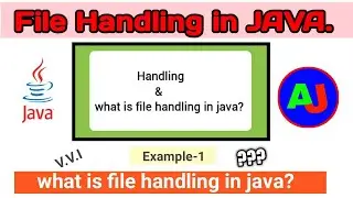 File handling in java | what is handling of file?