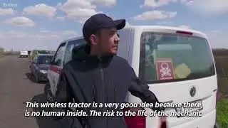 ukranian farmer comes up with a unique novel way to demine his fields